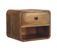 Artisan Furniture Solid Wood Mini Oak-Ish Floating Open Bedside
