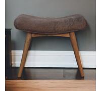 Artisan Furniture Solid Wood Mocha Faux Fur Curved Bench