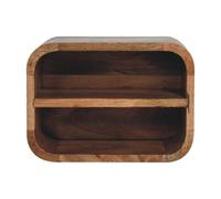 Artisan Furniture Solid Wood Oak-Ish Floating Open Curve Bedside