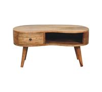 Artisan Furniture Solid Wood Oak-ish Wave Coffee Table