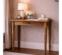 Artisan Furniture Solid Wood Oakish Turned Leg Writing Desk