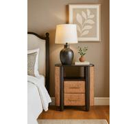 Artisan Furniture Solid Wood Rattan Curve Edge Nightstand
