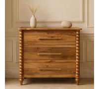 Artisan Furniture Solid Wood Spindle 3-Drawer Chest, Brown