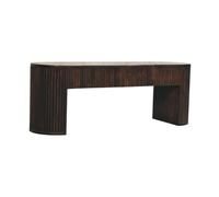 Artisan Furniture Solid Wood Velvet Mocha Fluted Bench