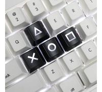 Artisan keycaps - Arrow Keys /WASD Keys Shine Through Backlit Gaming Keycaps OEM Profile ABS Replacement Set for Movement Keys or Directional Keys fit Mechanical Keyboard (Black Set for WASD Keys)