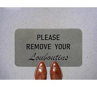 Artisan Kiss 70cm x 40cm Washable Door Mat Please Remove Your LOUBOUTINS Syn Coir Grey (Outdoor)