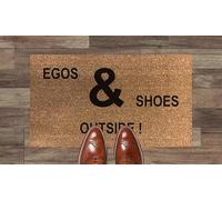 Artisan Kiss Coir Door Floor Mat Pvc Backing 70x40cm Gifts Presents Wedding Home (70 x 40 cm, Egos & Shoes Outside)