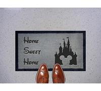 Artisan Kiss Grey Nylon Door Floor Mat Anti Slip Backing 70x40cm Gifts Presents Wedding Novelty (70 x 40 cm, Home Sweet Home Castle)
