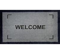 ARTISAN KISS GREY NYLON DOOR MAT 70x40cm Washable Personalised Customised Internal Indoor Wedding Gift Present Unique (WELCOME (BOXED))