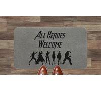 Artisan Kiss SUPER HERO Dirt Humour Gift Coir Syn Nylon Indoor Outdoor Door Mats 70x40cm (SYNTHETIC COIR GREY (OUTDOOR/INDOOR))