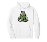 Artisan Mason Jar Dill Pickle Line Art Maker Illustration Pullover Hoodie