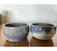 Artisan Mezcal | Tequila | Sake Clay Cups | Handcrafted and Hand Painted | The Proper Traditional Vessel for Neat Spirits | Made in the USA | Set of 2 (Blue Run)