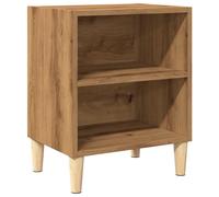 (artisan oak, 1 pcs) vidaXL 1/2x Bed Cabinet with Solid Wood Legs 40x30x50 cm Stand Multi Colors