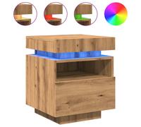 (artisan oak, 1 pcs) vidaXL Bedside Cabinets with LED Lights Nightstand Bed Table Side Cabinet