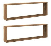 (artisan oak, 100 x 15 x 30 cm/ 2 pcs) vidaXL Wall Shelves Floating Rack Display Shelf Bookshelf Engineered Wood