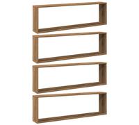 vidaXL Wall Cube Shelves 4 pcs Artisan Oak 100x15x30 cm Engineered Wood