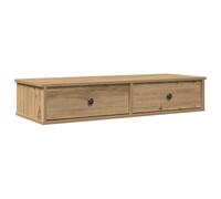 (artisan oak, 100 x 34 x 19 cm) vidaXL Wall Shelf with Drawers White 60x25x15 cm Engineered Wood
