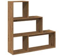 (artisan oak, 123 x 29 x 123 cm) vidaXL Room Divider Bookcase Bookshelf 4-Tier Shelf Book Rack Engineered Wood