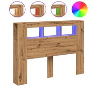 (artisan oak, 140 x 18.5 x 103.5 cm) vidaXL LED Headboard Bed Header Bedroom Storage Bed Headboard Engineered Wood
