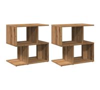 (artisan oak, 2 pcs) vidaXL 1/2x Bedside Cabinet Chipboard Home Telephone Stand Set Multi Colours