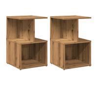 (artisan oak, 2 pcs) vidaXL 1/2x Bedside Cabinet Chipboard Home Telephone Stand Set Multi Colours