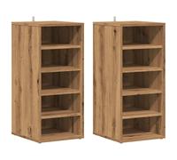 (artisan oak, 2 pcs) vidaXL 1/2x Shoe Bench Chipboard Shoe Organiser Rack Hall Bench Multi Colours