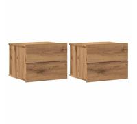 vidaXL Wall-mounted Bedside Cabinets 2 pcs Artisan Oak 40x32x30 cm