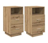 vidaXL Bedside Cabinets 2 pcs with 2 Drawers Artisan Oak 36x36x68 cm