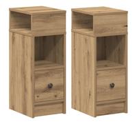 (artisan oak, 2 pcs) vidaXL Bedside Cabinets with Drawer Nightstand Bed Side Table Side Cabinet