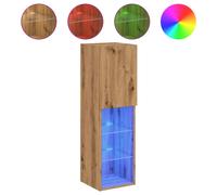 vidaXL TV Cabinets with LED Lights 2 pcs Artisian Oak 30.5x30x102 cm