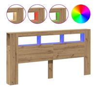 (artisan oak, 200 x 18.5 x 103.5 cm) vidaXL LED Headboard Bed Header Bedroom Storage Bed Headboard Engineered Wood