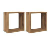 (artisan oak, 30 x 15 x 30 cm/ 2 pcs) vidaXL Wall Shelves Floating Rack Display Shelf Bookshelf Engineered Wood