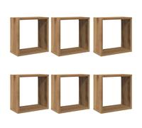 (artisan oak, 30 x 15 x 30 cm/ 6 pcs) vidaXL Wall Shelves Floating Rack Display Shelf Bookshelf Engineered Wood