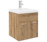 (artisan oak, 41 x 38.5 x 46 cm) vidaXL Sink Cabinet with Built-in Basin White and Sonoma Oak Engineered Wood