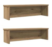 (artisan oak, 50 x 15 x 16 cm/ 2 pcs) vidaXL Kitchen Racks Stackable Storage Shelf Counter Shelf Cabinet Organizer