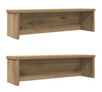 (artisan oak, 60 x 15 x 16 cm/ 2 pcs) vidaXL Kitchen Racks Stackable Storage Shelf Counter Shelf Cabinet Organizer