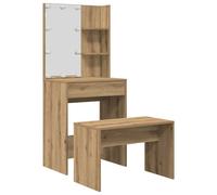 (artisan oak, 60 x 40 x 140 cm) vidaXL Dressing Table Set with LED Makeup Table Cosmetic Table Engineered Wood