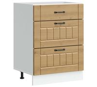 (artisan oak, 60 x 46 x 81.5 cm) vidaXL Kitchen Base Cabinet Lucca High Gloss White Engineered Wood