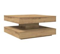 (artisan oak, 70 x 70 x 34.5 cm) vidaXL Coffee Table 360-Degree Rotatable Hallway End Table Tea Side Table