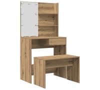 (artisan oak, 74.5 x 40 x 141 cm) vidaXL Dressing Table Set with LED Makeup Table Cosmetic Table Engineered Wood