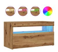 (artisan oak, 75 x 35 x 40 cm/ 1 pcs) vidaXL TV Cabinet with LED Lights Sideboard TV Stand TV Unit Hifi Cabinet