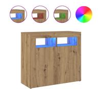 (artisan oak, 80 x 35 x 75 cm) vidaXL Sideboard with LED Lights Storage Cupboard Cabinet Buffet Highboard