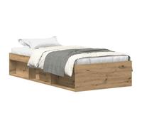 (artisan oak, 90 x 190 cm) vidaXL Bed Frame Bedroom Mattress Foundation Guest Room Bedstead Bed Base