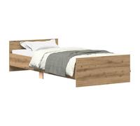 vidaXL Bed Frame without Mattress Artisan Oak 90x190 cm Single Engineered Wood