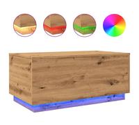 (artisan oak, 90 x 50 x 40 cm) vidaXL Coffee Table with LED Lights Hallway End Table Side Tea Sofa Table