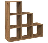 vidaXL Room Divider Bookcase 3-tier artisan Oak 99X29X99 Cm Engineered Wood, Brown