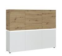 Artisan Oak and Alpine White 6 Door Cabinet Including LED lighting