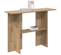 Artisan Oak Console Table, Wood Material, 100 x 30 x 75 cm, Narrow Side Table for Hallway, Living Room, Entrance Area with Shelf, Storage Space, Modern Sideboard, Compact Sideboard