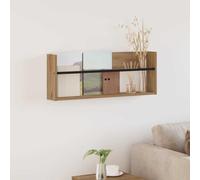Artisan Oak Magazine Rack Made of Wood Material 80 x 12 x 30 cm with Wall Mounting, Space Saving Magazine Holder for Living Room, Office, Hallway, Versatile Organiser for Brochures, Books