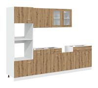 (artisan oak) vidaXL 7 Piece Kitchen Cabinet Set Chipboard Storage Cupboard Multi Colours